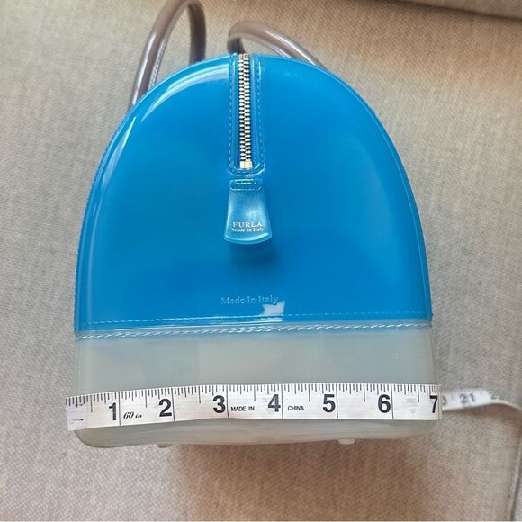 Furla Boston Blue and Gray Jelly Handbag - Picture 16 of 16